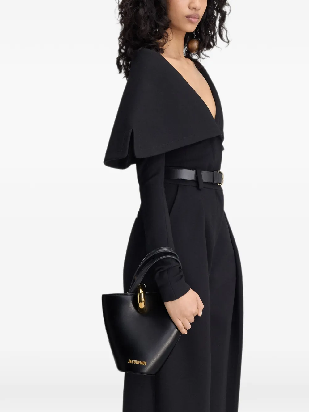 Jacquemus Le Petit Bambola leren shopper Zwart