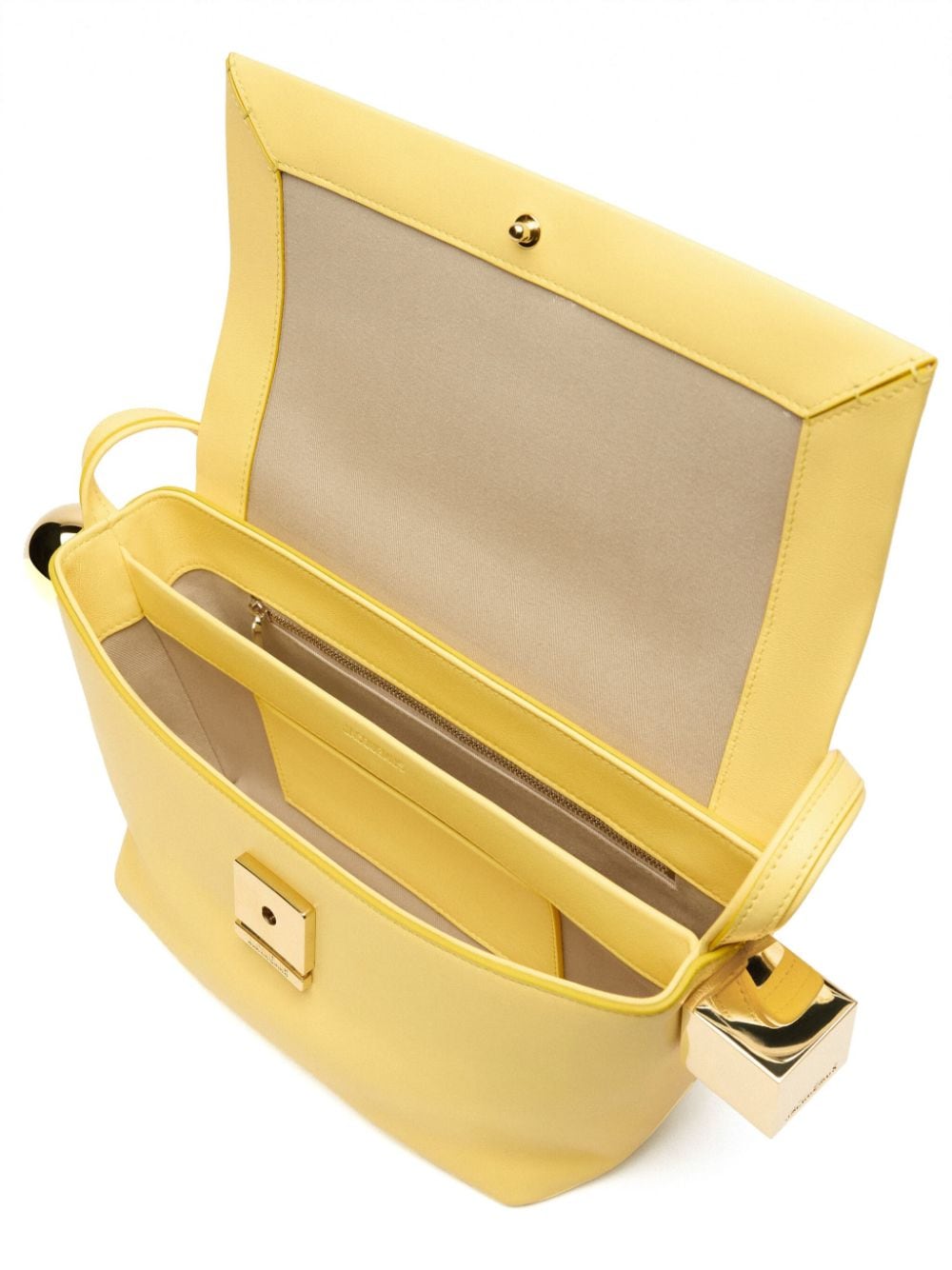 Shop Jacquemus Le Rond Carré Shoulder Bag In Yellow