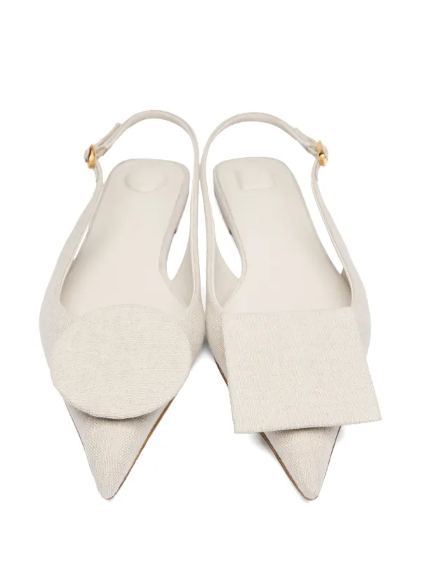 【関税込み】JACQUEMUS DUELO B' SLINGBACK Duelo 40 leather slingback pumps in brown - Jacquemus