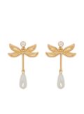 Oscar de la Renta Dragonfly Pearl drop earrings - Gold