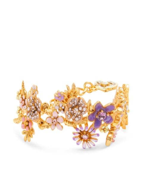 Oscar de la Renta Flower Garden crystal-embellished bracelet