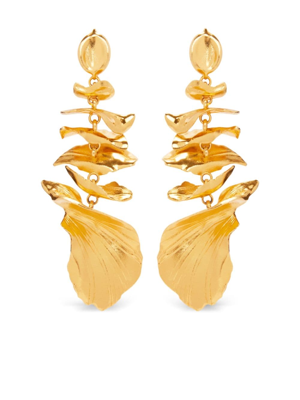 Oscar de la Renta Falling Petals polished-finish earrings - Gold