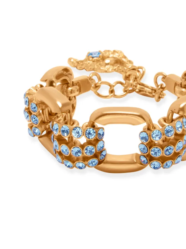 Oscar De La Renta pave crystal Link Bracelet Blue FARFETCH IE