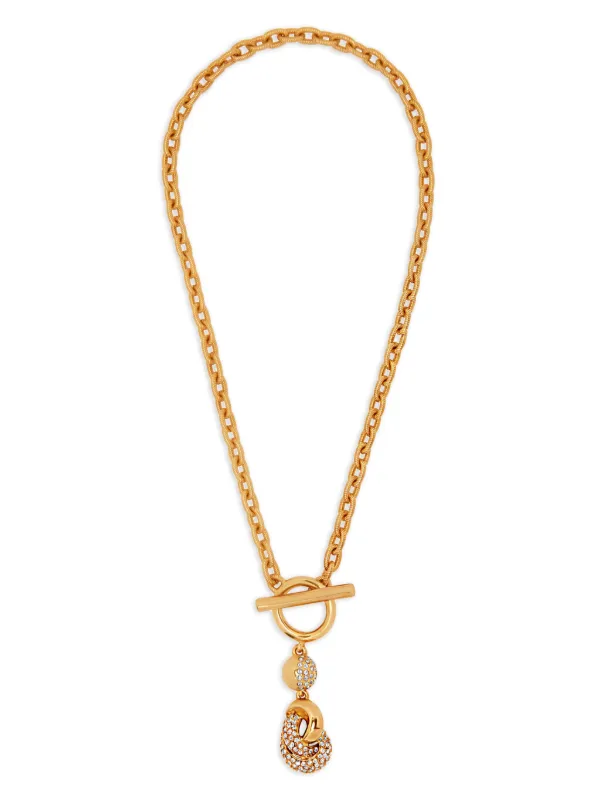 Crystal pendant necklace gold store
