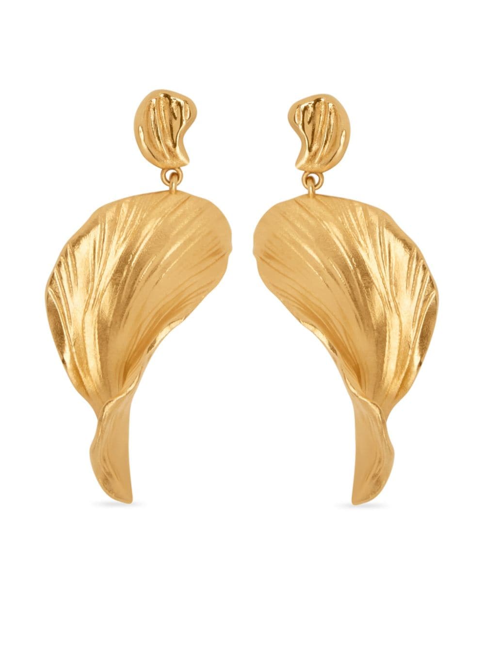 Shop Oscar De La Renta Petal Drop Earrings In Gold