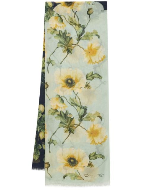 Oscar de la Renta floral-print cashmere scarf