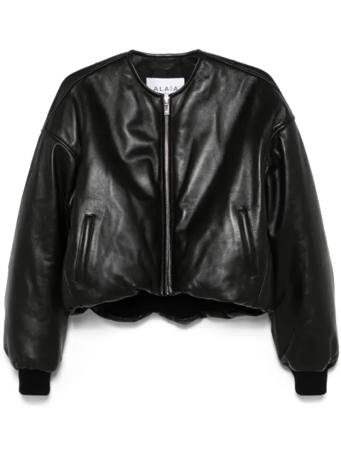 Alaïa leather bomber jacket