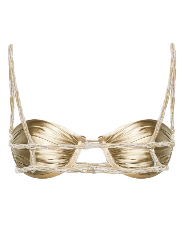 Isa Boulder Knotted underwire-cup Bikini Top | Silver | FARFETCH