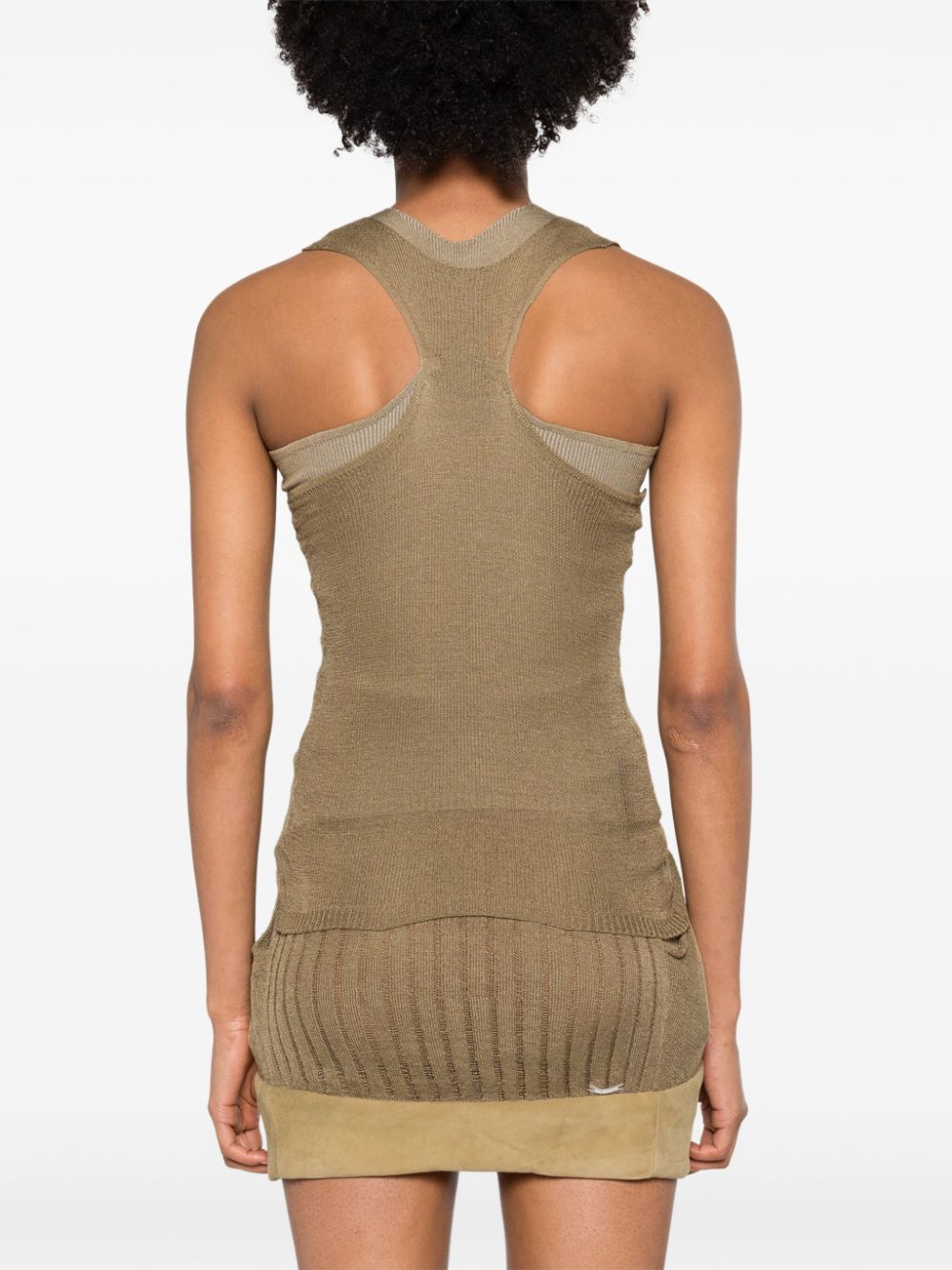 Shop Isa Boulder Layered Racerback Tank Top In Green