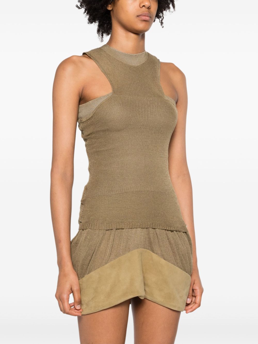 Shop Isa Boulder Layered Racerback Tank Top In Green