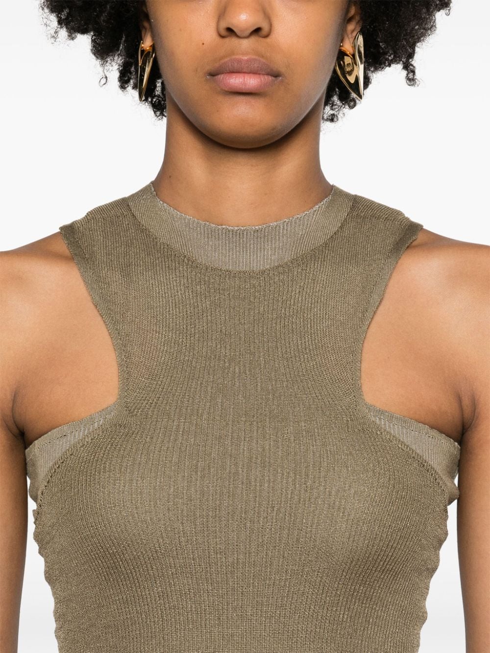 Shop Isa Boulder Layered Racerback Tank Top In Green