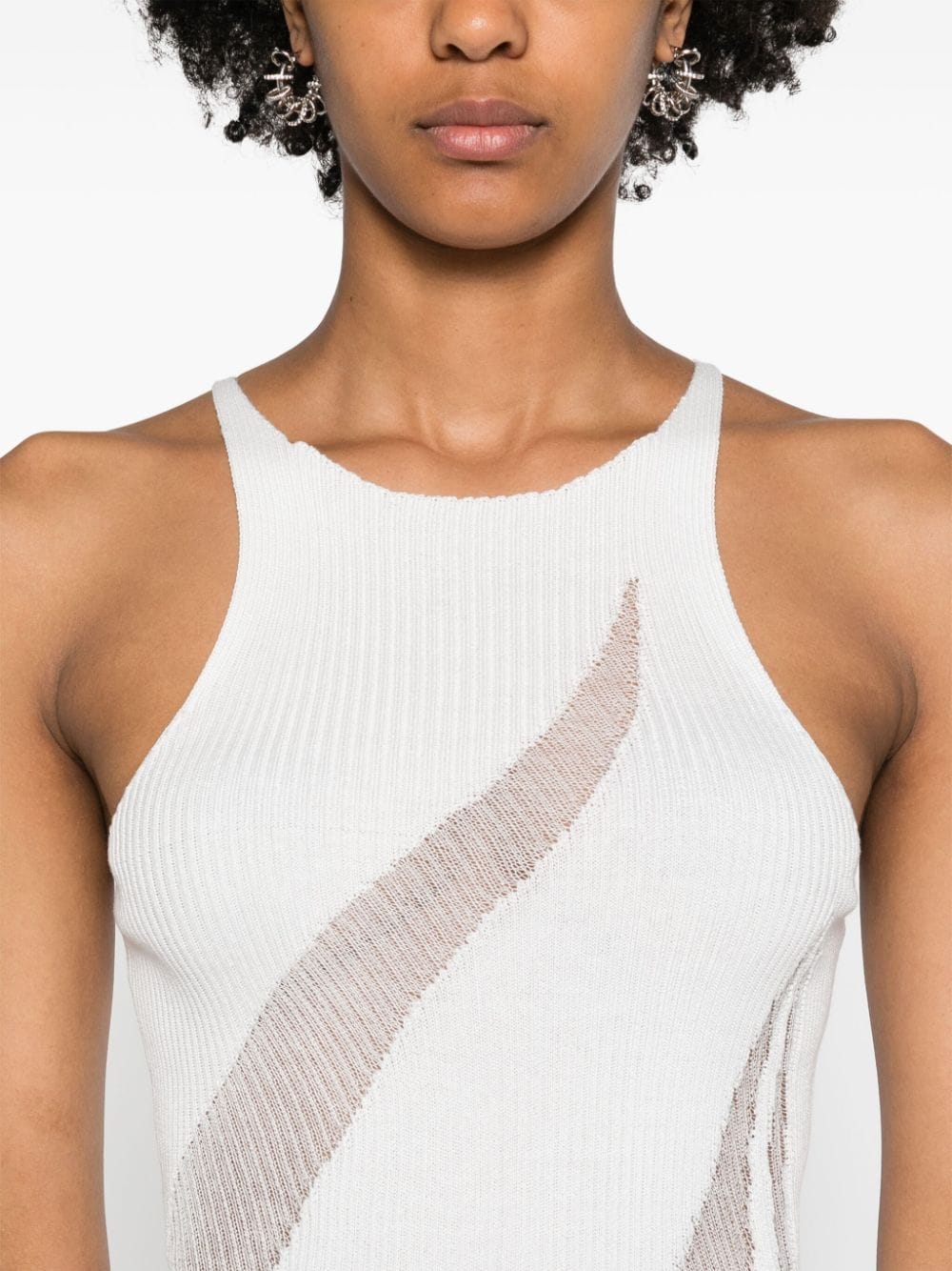 Shop Isa Boulder Walking Sheer-panels Maxi Dress In White