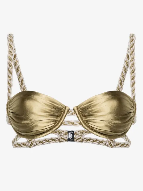 Isa Boulder top de bikini con tiras trenzadas