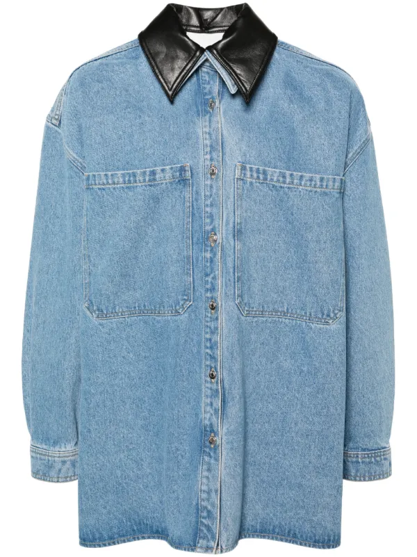 Nanushka contrasting-collar Denim Shirt Jacket Blue FARFETCH ID