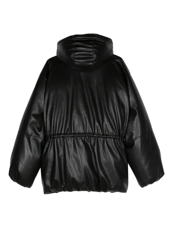 Nanushka faux-leather Hooded Puffer Coat Black FARFETCH PH