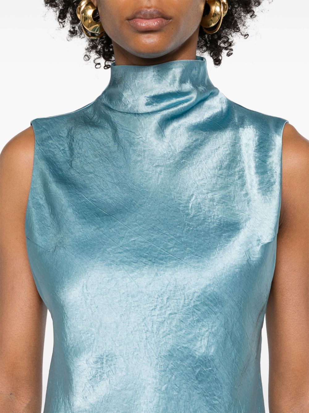 NANUSHKA HIGH-NECK SATIN TOP 