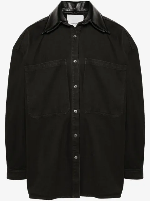 Nanushka detachable-collar denim jacket