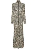 Nanushka leopard-print zip-up maxi dress - Neutrals