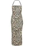 Nanushka Eliz leopard-print midi dress - Neutrals