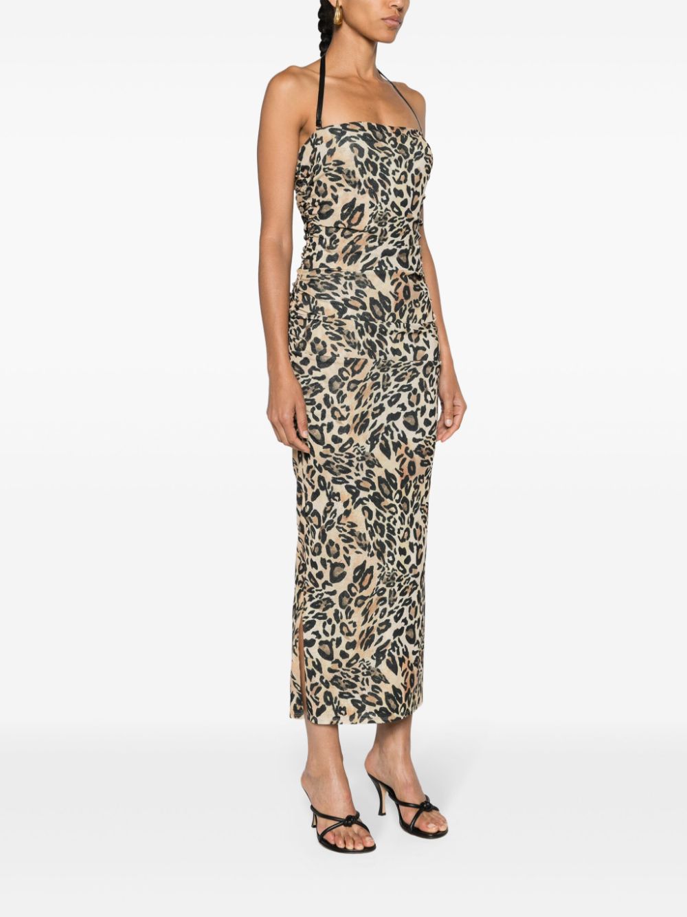 Nanushka Eliz leopard-print midi dress Women