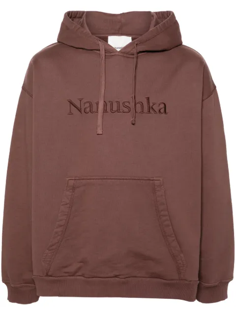 Nanushka logo-embroidered cotton hoodie