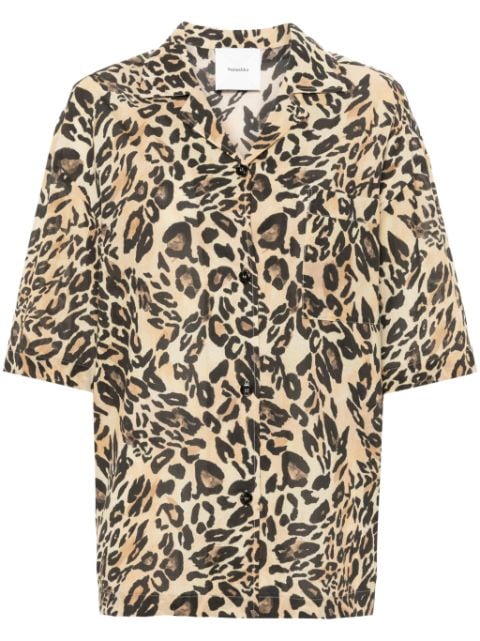 leopard-print cotton shirt