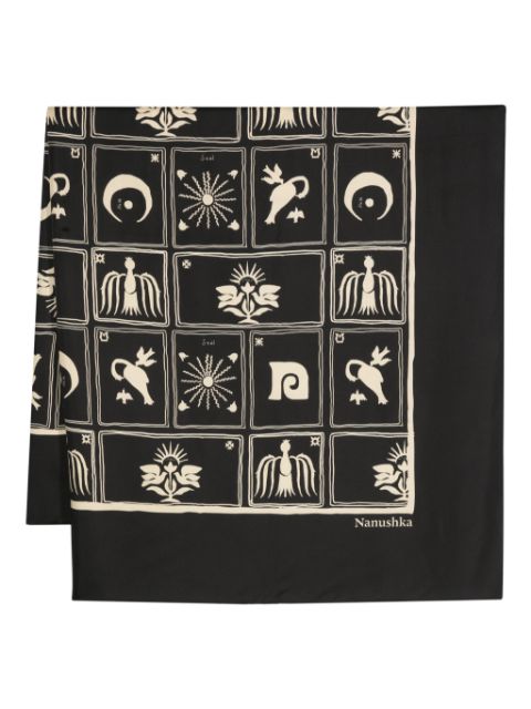 Nanushka Miani Folk Art-print scarf Men