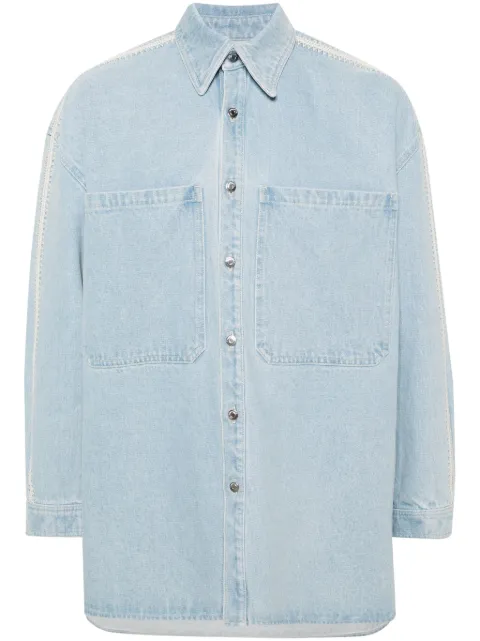 Nanushka crochet-detaling denim shirt jacket Women