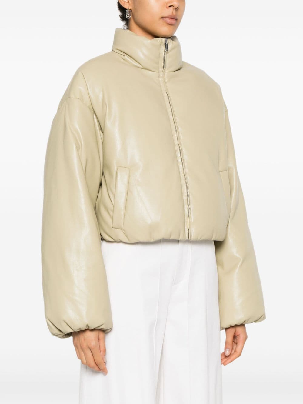 Shop Nanushka Lilima Puffer Jacket In Neutrals