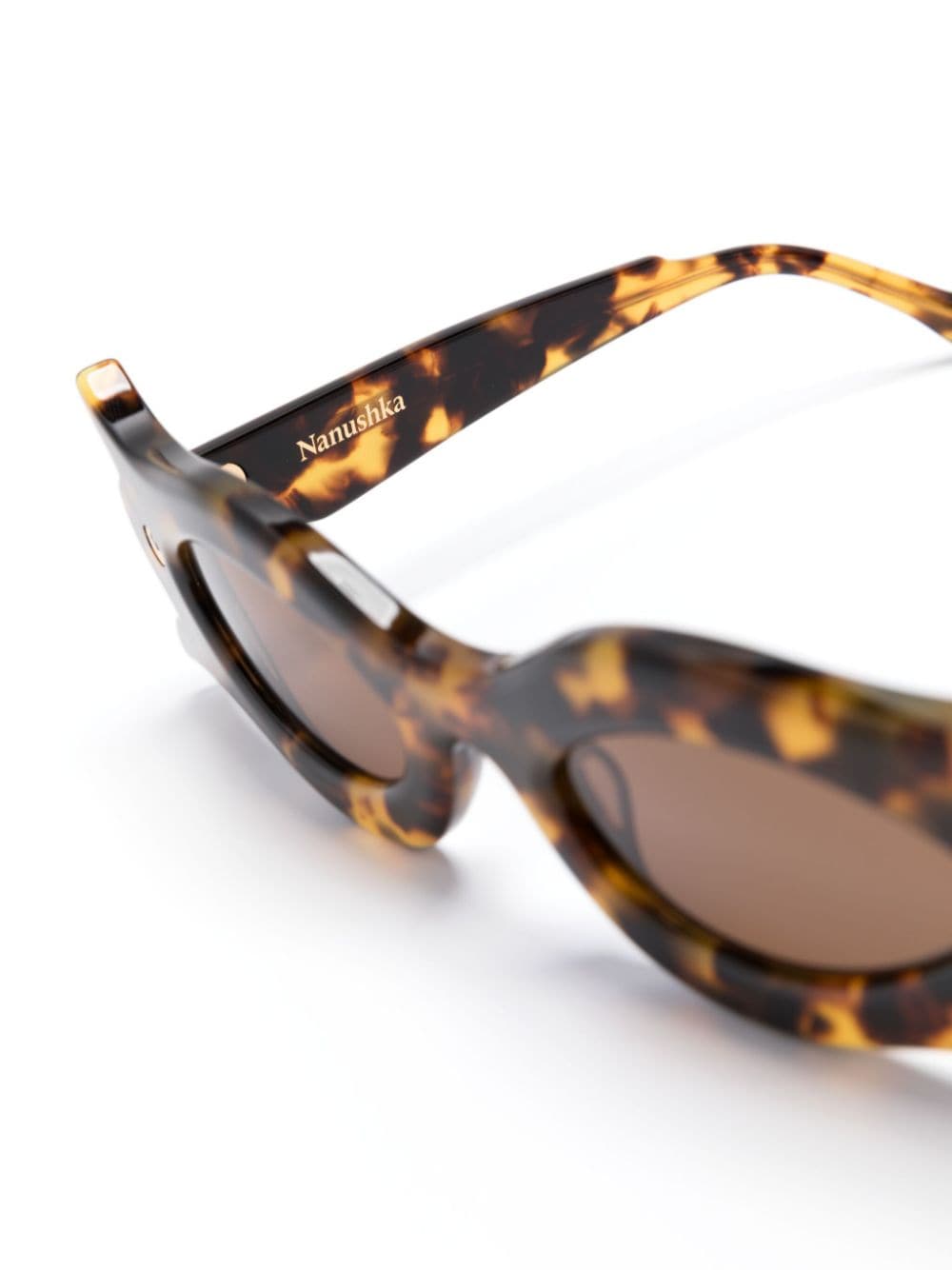 Shop Nanushka Tully Floral-frame Sunglasses In Brown