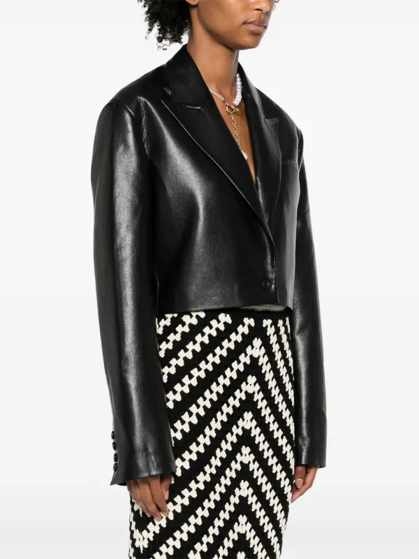 Nanushka Aidula single-breasted Cropped Blazer Black FARFETCH ID