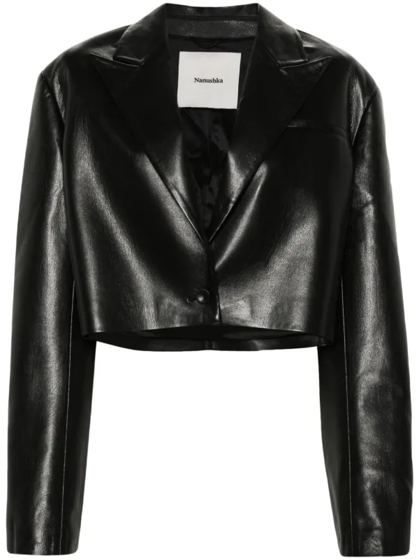 Nanushka Aidula single-breasted Cropped Blazer Black