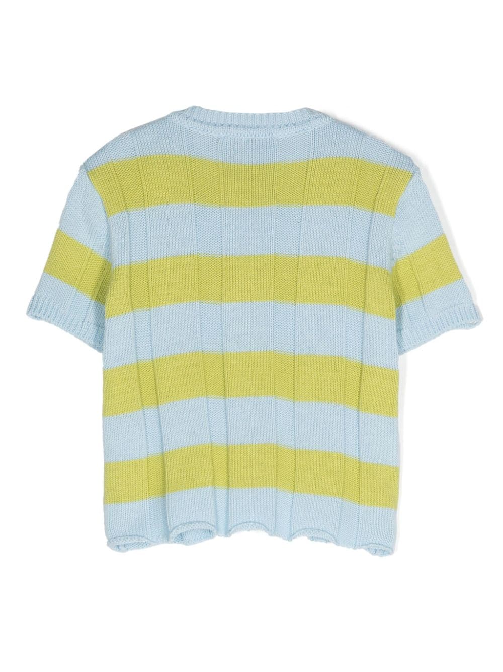 Mi Mi Sol embellished-neckline striped knitted top - Blauw