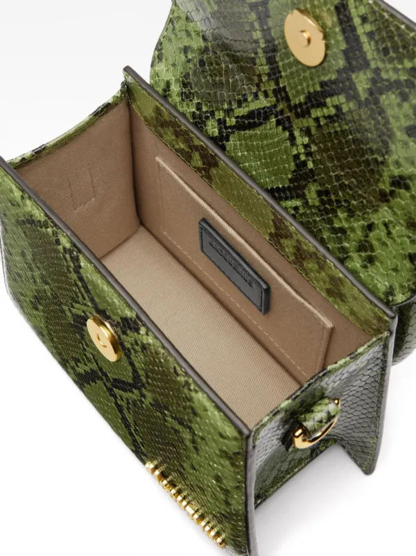 【海外 正規品】 Chiquito Le Jacquemus snakeskin-effect Green | Bag Mini バッグ