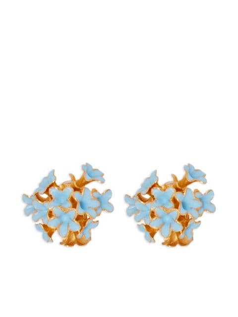 Oscar de la Renta Bouquet enamel-detail earrings