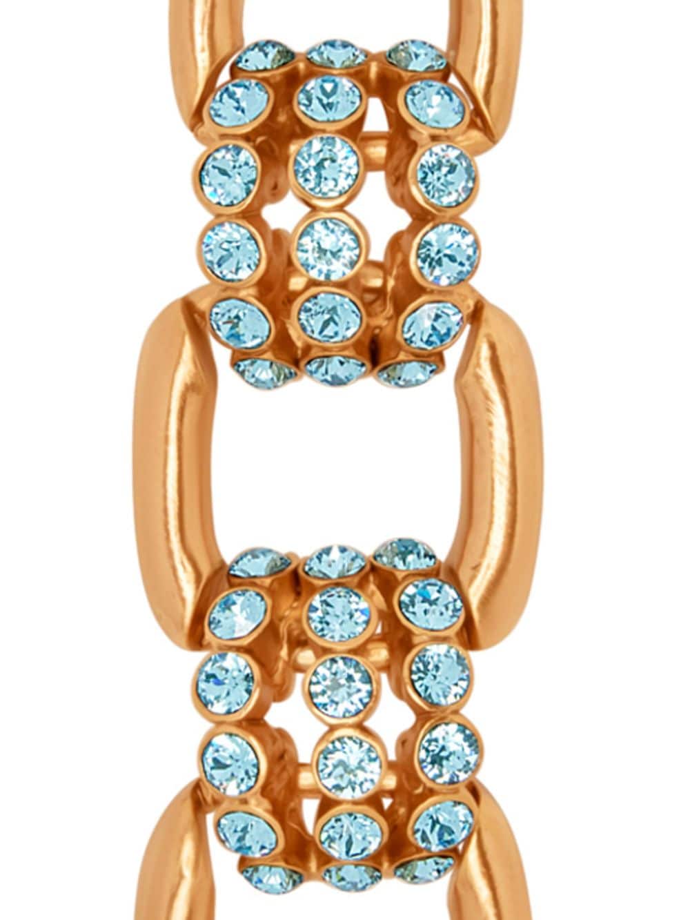 Shop Oscar De La Renta Pavé-crystal Link Drop Earrings In Blue