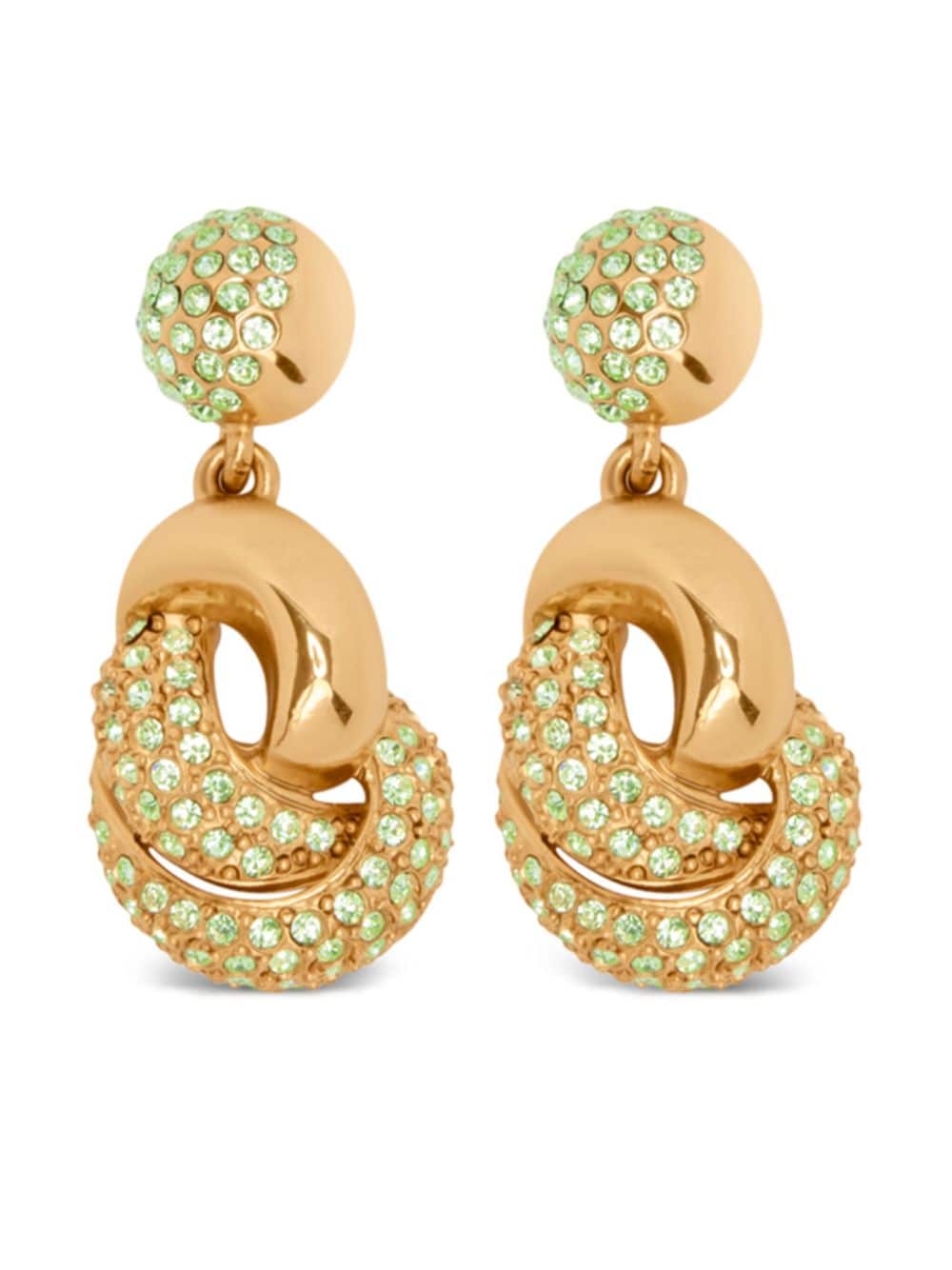 Shop Oscar De La Renta Love Knot Drop Earrings In Gold