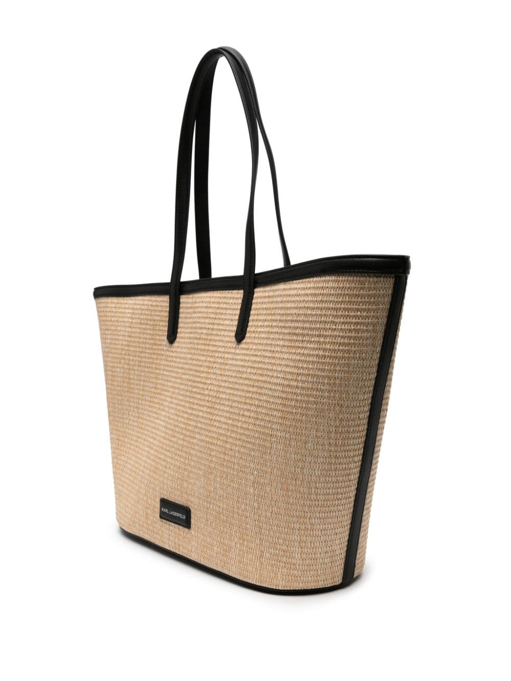 Shop Karl Lagerfeld K/essential Raffia Tote Bag In 中性色