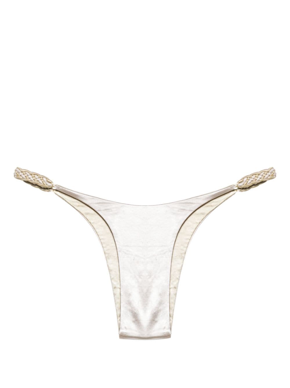 Isa Boulder braided-straps reversible bikini bottoms - Silver