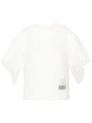 Noir Kei Ninomiya チュールスリーブ Tシャツ | ホワイト | FARFETCH JP