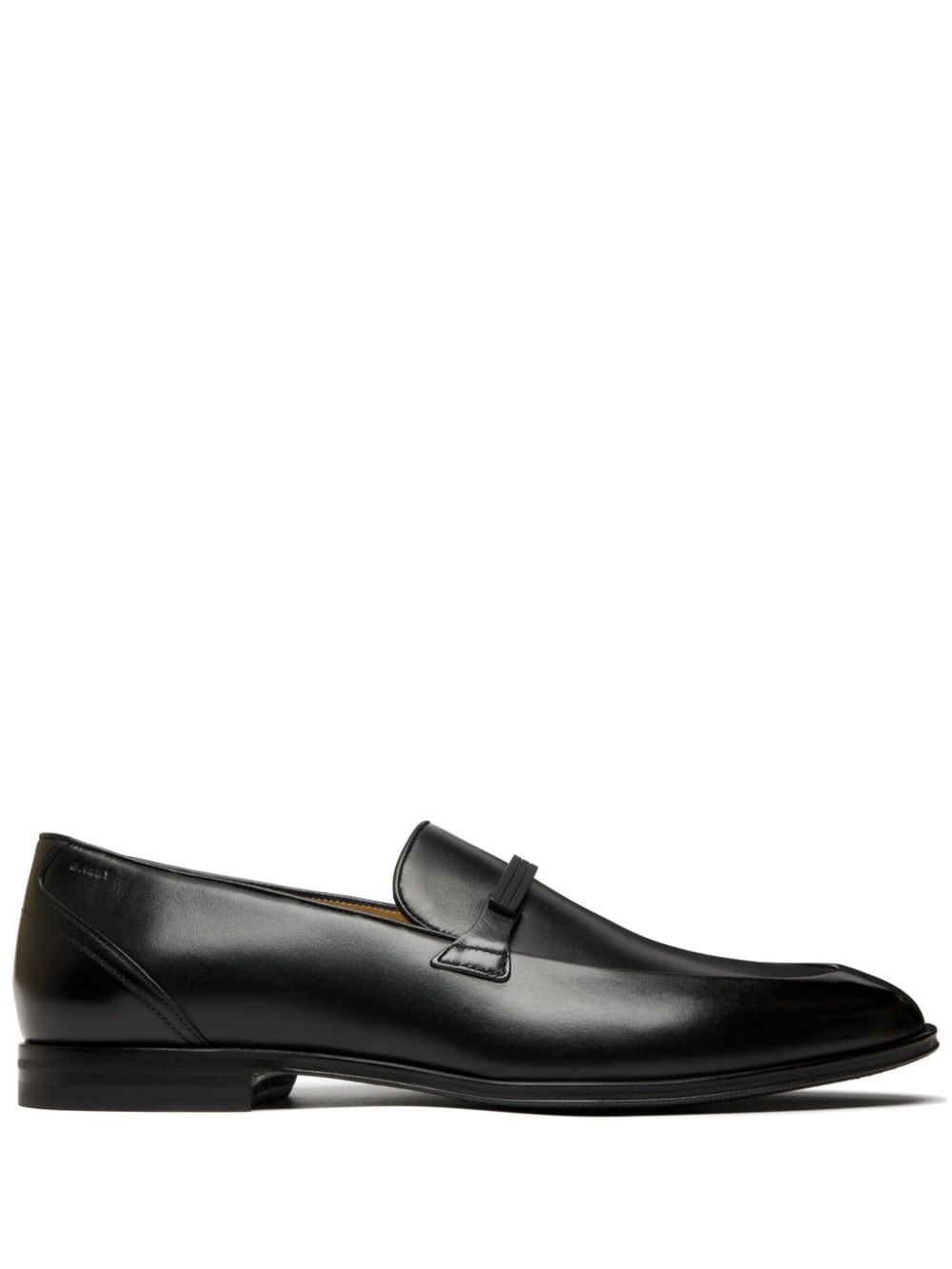 Bally almond-toe leather loafers Black