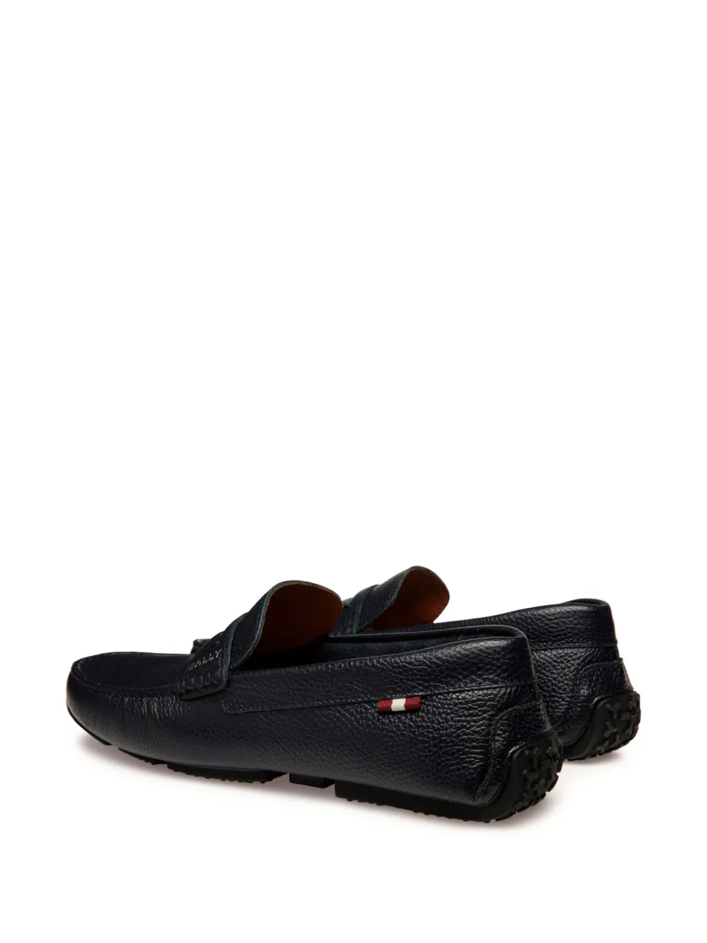 Shop Bally Palsy Grained-leather Loafers In Black