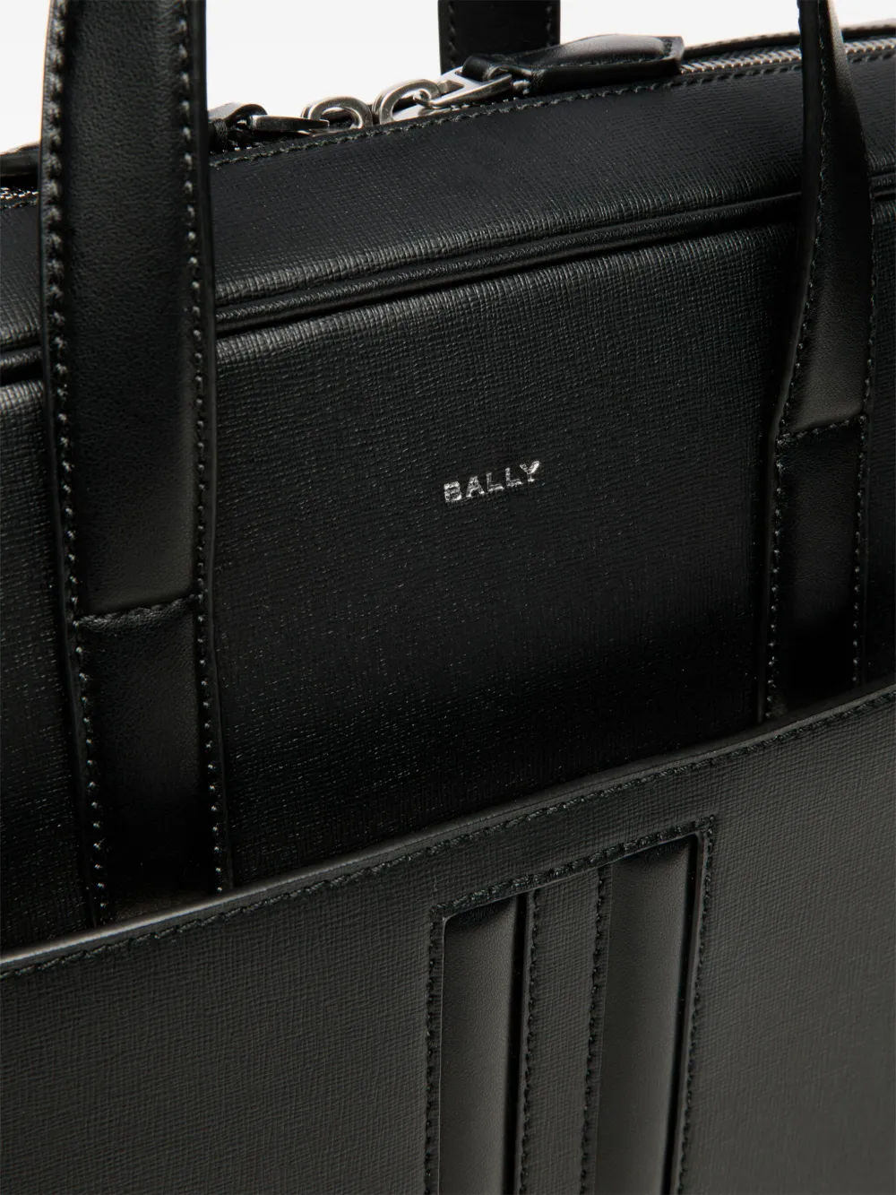 Shop Bally Mythos Leather Briefcase In Black