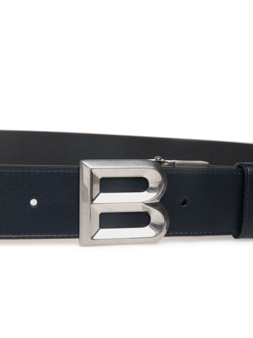 Bally Leren riem met logogesp Blauw