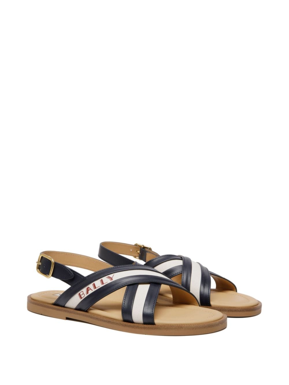 Shop Bally Crossover-straps Leather Sandals In Black