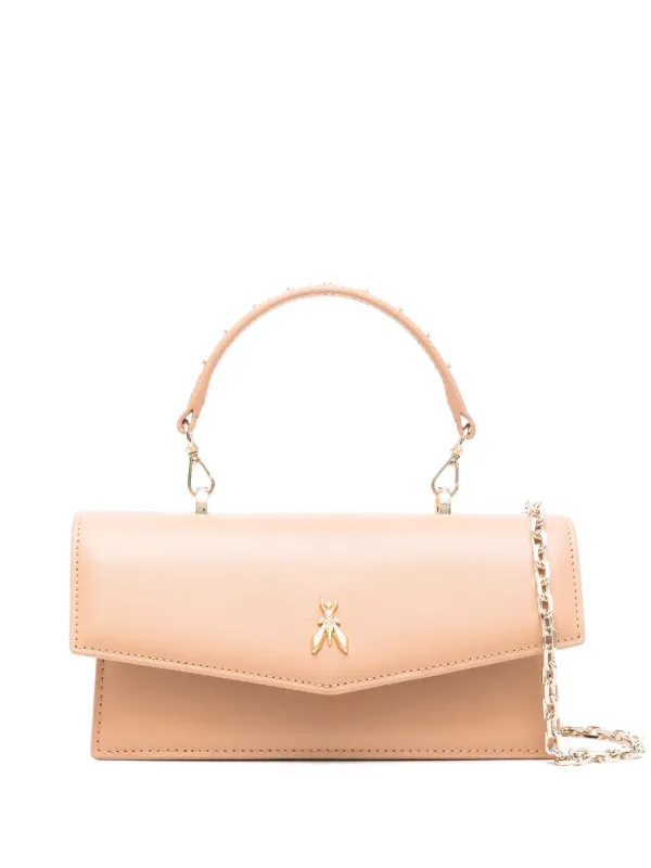 Patrizia Pepe Fly Bamby Leather Shoulder Bag Neutrals