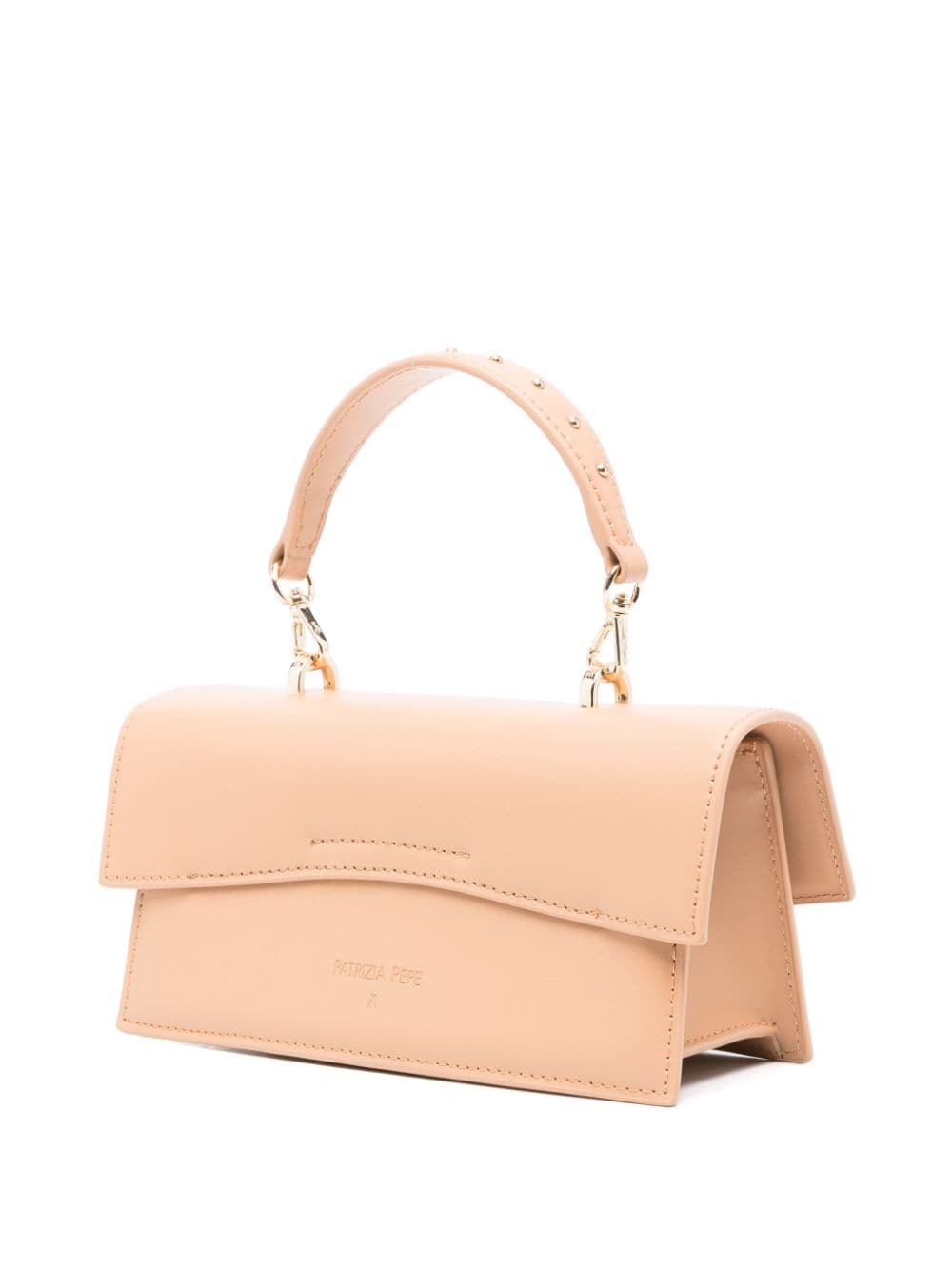 Shop Patrizia Pepe Fly Bamby Leather Shoulder Bag In Neutrals
