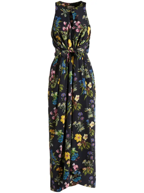 Robe mi-longue en soie à fleurs - Bally - Modalova