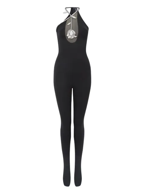 David Koma Macacão Crystal Rose frente única