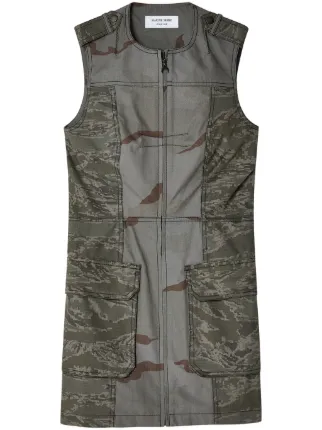 個性が光る◆Marine Serre◆Regenerated Camo Mini ドレス Marine Serre Regenerated Camouflage Mini Dress | Grey